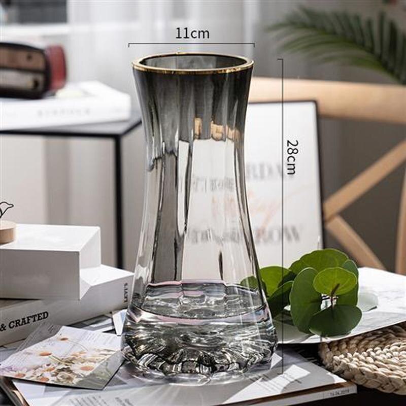 Luxury Gold Tinted Creative Transparent Glass Vase, ibuyxi.com