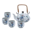 Exquisite White Flower and Bird Porcelain Tea Set, ibuyxi.com