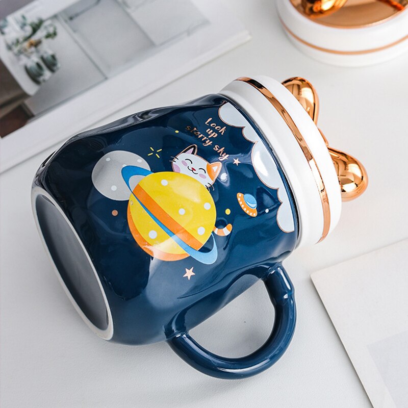 Creative Golden Bow Mug Ceramic Cup with Cover - view 7