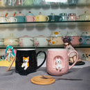 Animal Personality 3D Ceramic Spoon Lid Mug, ibuyxi.com