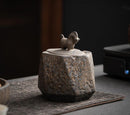 Ashtray Japanese-Style Kiln Change Ceramic Household Large Ashtray With Cover Custom Windproof And Ash-Proof Office Ashtray, ibuyxi.com