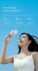 Portable Fan Mini Handheld Fan USB 4800mAh Recharge Hand Held Small Pocket Fan with Power Bank Flashlight Feature, ibuyxi.com