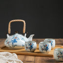 Exquisite White Flower and Bird Porcelain Tea Set, ibuyxi.com