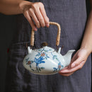 Exquisite White Flower and Bird Porcelain Tea Set, ibuyxi.com