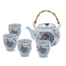 Elegant and White Porcelain Crane Teapot and Cups, ibuyxi.com