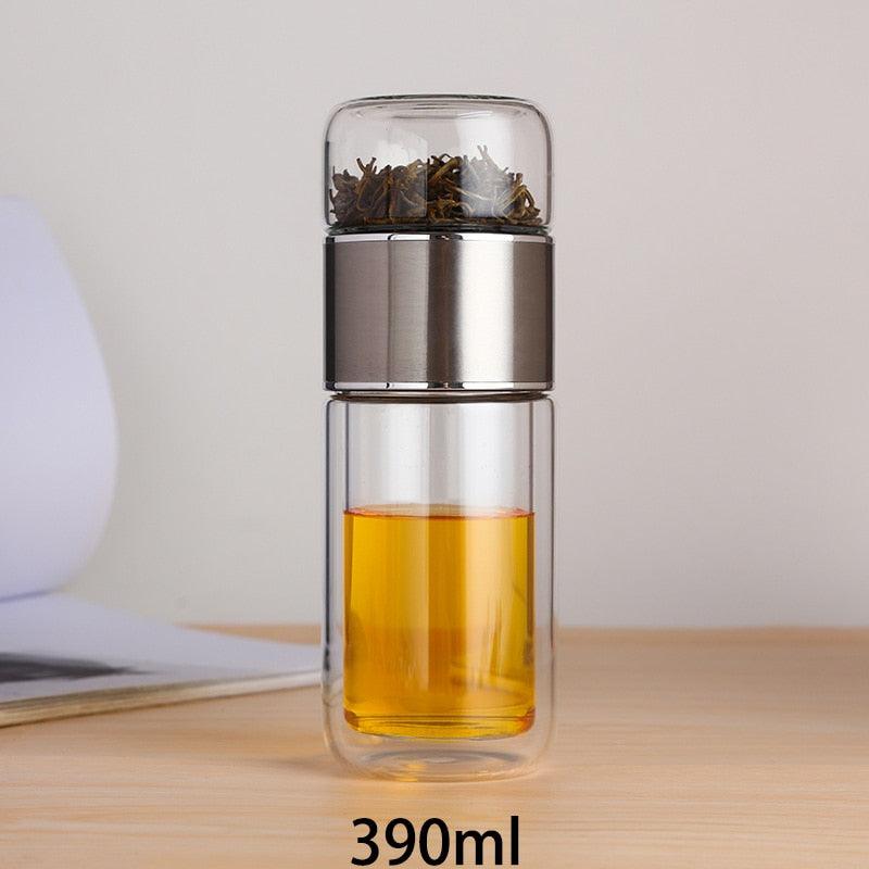 390ML Glass Tea Water Bottle Double Layer Infuser - view 4