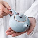 Handmade Ceramic Teapot Manual Ice Crack Split Teapot Set, ibuyxi.com