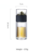 Portable Double Glass Tea Stainless Steel Infuser Filter - view 2