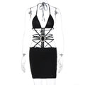 Lace Up And Backless Mini Dress Outfit, iBuyXi.com
