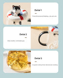 Unique 3D Dog Glass Mug Spoon Lid Gift, ibuyxi.com