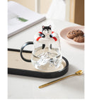 Unique 3D Dog Glass Mug Spoon Lid Gift, ibuyxi.com
