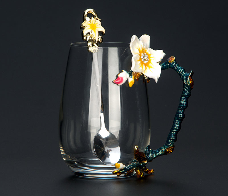 Enamel Glass Coffee Mug Luxury Design - view 8