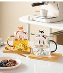 Unique 3D Dog Glass Mug Spoon Lid Gift, ibuyxi.com