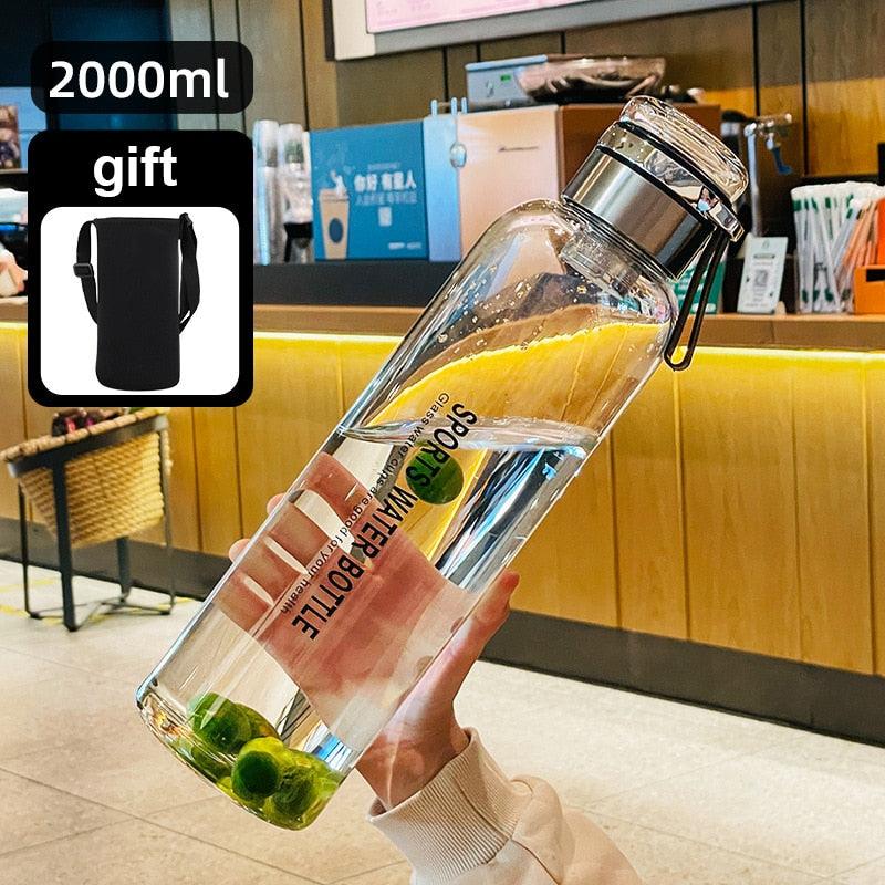 2L Portable & Giant Glass Water Bottle, ibuyxi.com