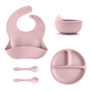 5Pcs Baby Silicone Feeding Set Round Dining Dishes, iBuyXi.com