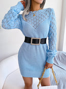 Casual Knitted Sweater Mini Dress