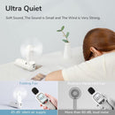Portable Fan Mini Handheld Fan USB 4800mAh Recharge Hand Held Small Pocket Fan with Power Bank Flashlight Feature, ibuyxi.com