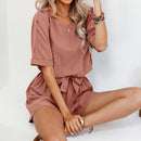Black Belted Backless Romper For Women Sexy Boat Neck Short Sleeve Short Playsuit 2023 Spring Summer Bodysuit Jumpsuit Overalls, ibuyxi.com