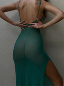Wide Split Maxi Dress With Glamorous Polyester - view 6