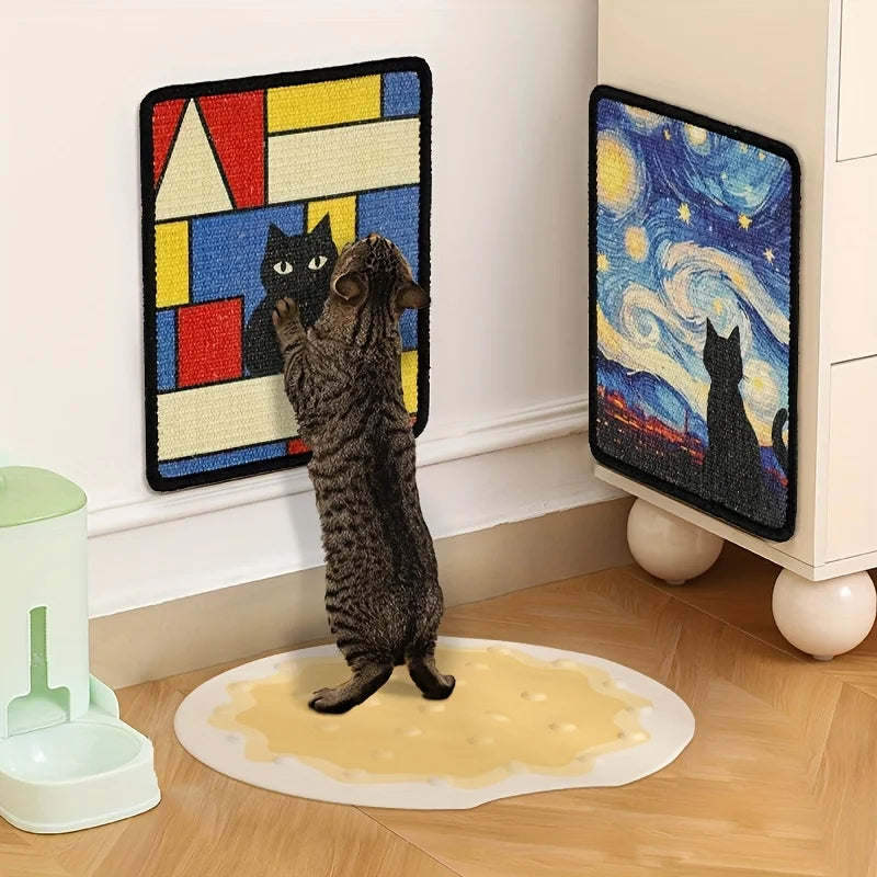 Painting Style Wall Mounted Cat Scratching Mat