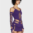 Do Not Publish - Luxury and Stylish Hollow Out Knit Mini Dress - view 6