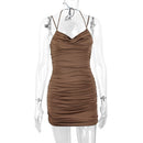 Fairy Shelley V Dress Short Brown Dress, ibuyxi.com