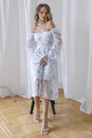 Boho Long Sleeve Camisole Off-Shoulder Chiffon Maxi Dress, ibuyxi.com