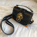 Retro Lion Head Crossbody Bag