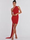 Elegant Drop Shoulder Backless Bodycon Mini Dress, ibuyxi.com