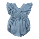 Linen Ruffles Baby Romper