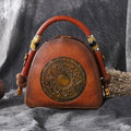 Vintage Embossed Leather Crossbody Bag