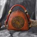 Vintage Embossed Leather Crossbody Bag