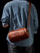 Round Vintage Leather Satchel