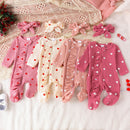 Lovebug Ruffles Waffle Knit Baby Girls Footed Onesie, iBuyXi.com