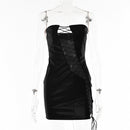 PU Leather Strapless And Backless Mini Dress, iBuyxi.com