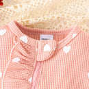 Lovebug Ruffles Waffle Knit Baby Girls Footed Onesie, iBuyXi.com