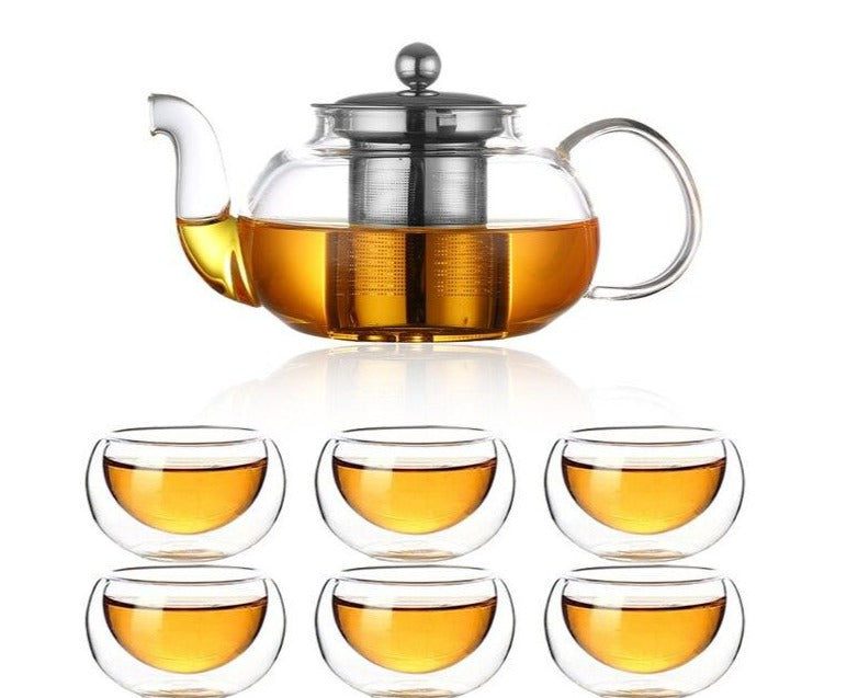 Heat Resistant Glass Tea Set Teapot 6 Cups - view 2
