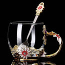 Rose Mug & Enamel Crystal Flower Tea Tumbler, ibuyxi.com