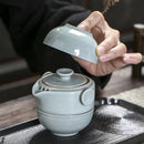Portable Japanese Ceramic Teapot Cups Set, ibuyxi.com