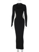 Mozision Elegant Black Long Sleeve Maxi Dress, ibuyxi.com
