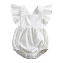 Linen Ruffles Baby Romper