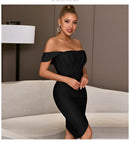Off-Shoulder Bodycon Evening Runway Midi Dress, ibuyxi.com