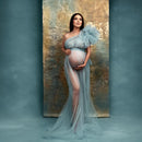Mesh Single Shoulder Dress For Maternity Photography