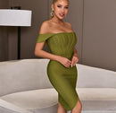 Off-Shoulder Bodycon Evening Runway Midi Dress, ibuyxi.com