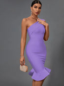 Orange Mermaid Midi Bandage Bodycon Dress, ibuyxi.com