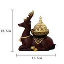 Nordic Resin Reindeer Candle Holder Gold Metal Decor, ibuyxi.com