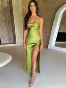 Spaghetti Strap Sleeveless and Backless Split Dress, iBuyxi.com
