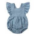Linen Ruffles Baby Romper