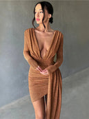 Mozision Autumn Elegance Irregular Maxi Dress, iBuyxi.com