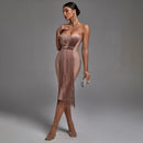 Elegant Tassel Strapless Bandage Dress, ibuyxi.com